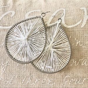 Oversized Dangle Earrings Weaved Sparkly Sequins